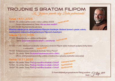 Večer milosrdenstva - november 2025 (Trojdnie s bratom Filipom)
